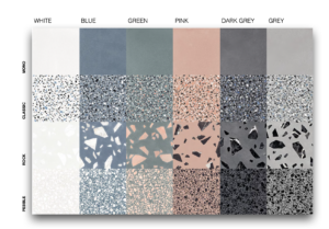 Fliseuniverset farvede terrazzo fliser BERLIN oversigt